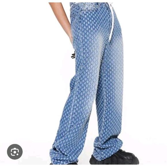 Jaded London Denim - Jaded London Women's Medium Wash Distressed Streetwear Slouchy Jeans Size 28